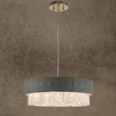 Florence Trapunto Salvia chandelier with quilted leather and Asfour crystals by HDLS Lighting.