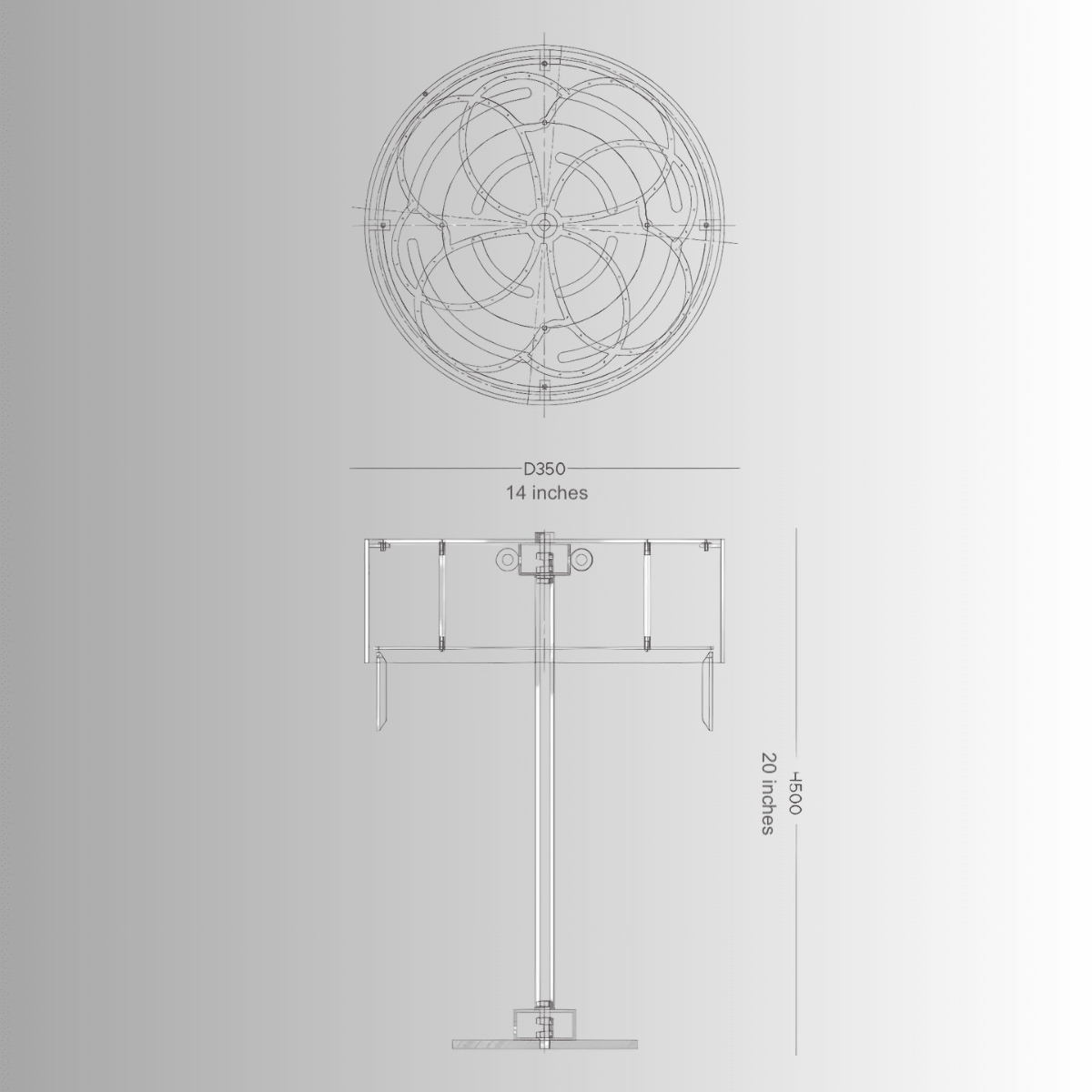 Technical dimensions of the Florence Trapunto Thalia table lamp showing height, diameter, and G9 LED bulb placement details.