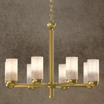 HDLS Lighting Ltd Chandelier Dia70cmxH55cm Gilded Grace Chandelier – Spanish Marble and Copper Brilliance