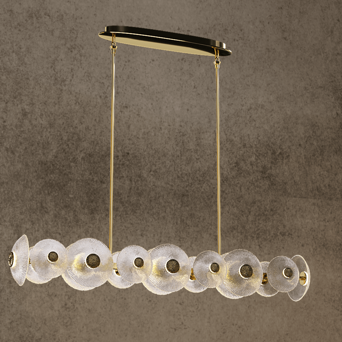 Modernus Linear suspension light with sleek contemporary form for long kitchen islands