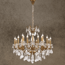 French-style Shine chandelier with bronze frame and Asfour crystals in front view.