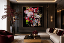 June Swarovski crystal floral wall sculpture displayed in a luxury contemporary living room