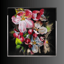 June limited-edition Swarovski crystal floral wall sculpture by HDLS House with stainless steel frame