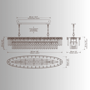 CAD drawing of La Scala Crystal Barone luxury Italian dining room chandelier with dimensions by HDLS Lighting