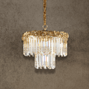Luxury 18K gold crystal chandelier for boutique interiors and elegant bedrooms by HDLS Lighting.