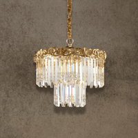 Luxury 18K gold crystal chandelier for boutique interiors and elegant bedrooms by HDLS Lighting.