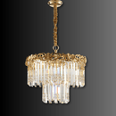 La Scala Crystal Contessa chandelier in 18K gold finish, perfect for foyer or luxury reception hall.