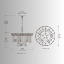 La Scala Crystal Contessa chandelier CAD drawing with front and top elevations, dimensions and technical specifications