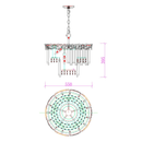 Technical drawing of La Scala Crystal Contessa chandelier with detailed design measurements.