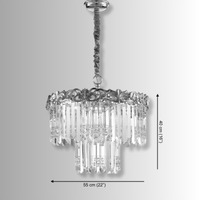 La Scala Crystal Contessa chandelier size 55 cm(22") by 40 cm(16"), luxury lighting for villas and boutiques.