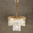 Luxury 18K gold crystal chandelier for boutique interiors and elegant bedrooms by HDLS Lighting.