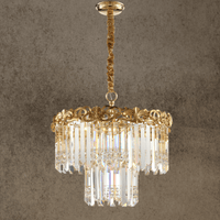 Luxury 18K gold crystal chandelier for boutique interiors and elegant bedrooms by HDLS Lighting.