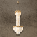 Luxury 18K gold crystal chandelier for grand staircase and foyer by HDLS Lighting Ltd.
