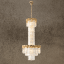 Luxury 18K gold crystal chandelier for grand staircase and foyer by HDLS Lighting Ltd.