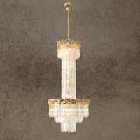 Luxury 18K gold crystal chandelier for grand staircase and foyer by HDLS Lighting Ltd.