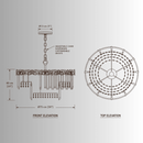 La Scala Crystal Marchesa chandelier CAD drawing with front and top elevations, dimensions and adjustable chain