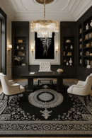 Luxury chandelier La Scala Crystal Marchesa installed in elegant home office with 18K gold finish.