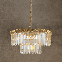 Luxury 18K gold crystal chandelier handcrafted for foyer, villa entrance, and grand interiors.