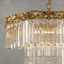 Close-up of La Scala Crystal Marchesa luxury crystal chandelier with 18K gold-plated frame and A+ crystals
