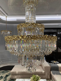 La Scala Crystal Sovrano grand crystal chandelier by HDLS Lighting  in the HDLS studio.