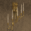 Luxury Luce di Roma Foro wall sconce in 18K gold-plated copper with champagne Asfour crystal, shown front-facing.