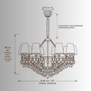CAD technical drawing of Luce Regale Donatello Eleganza chandelier with dimensions and 10-light specification