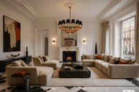 Luce Regale Donatello Imperiale luxury chandelier installed in a Chelsea London Victorian living room