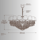 CAD technical drawing of Luce Regale Donatello Imperiale luxury chandelier with dimensions and front elevation