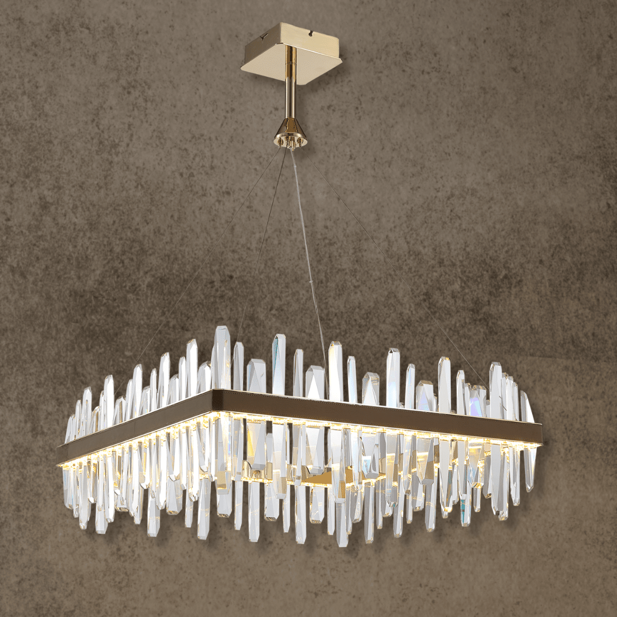 Manhattan Square Crystal Chandelier