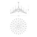 Technical drawing of the Montclair Crystal Chandelier showing 110cm diameter and 55cm body height for spec reference.