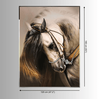 Luxury horse wall art shown with dimensions, designed as a statement piece for refined interiors