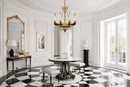 Opéra Noir Élégance 8-light French chandelier installed in an elegant luxury entrance hall.