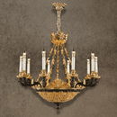 Opéra Noir Triomphe 10-light black and gold French chandelier in 24K gold-plated copper.