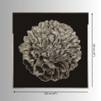 Ortensia collectible wall art shown with dimensions 120 cm(47") by 120(47") cm for scale and interior planning