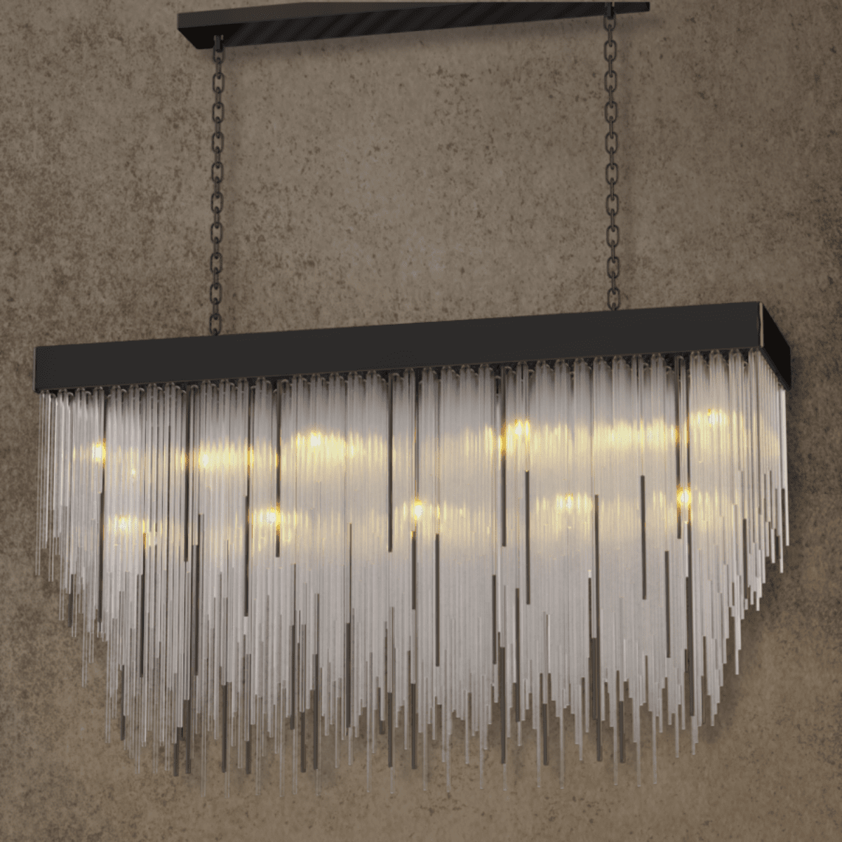 Petra Obsidian Rectangular Chandelier