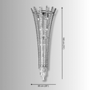 Plaza Crown Column Crystal Chandelier dimensions showing 180 cm height and 65 cm diameter for architectural specification.