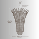 Plaza Crown Crystal Chandelier CAD drawing with dimensions, front elevation and adjustable chain suspension