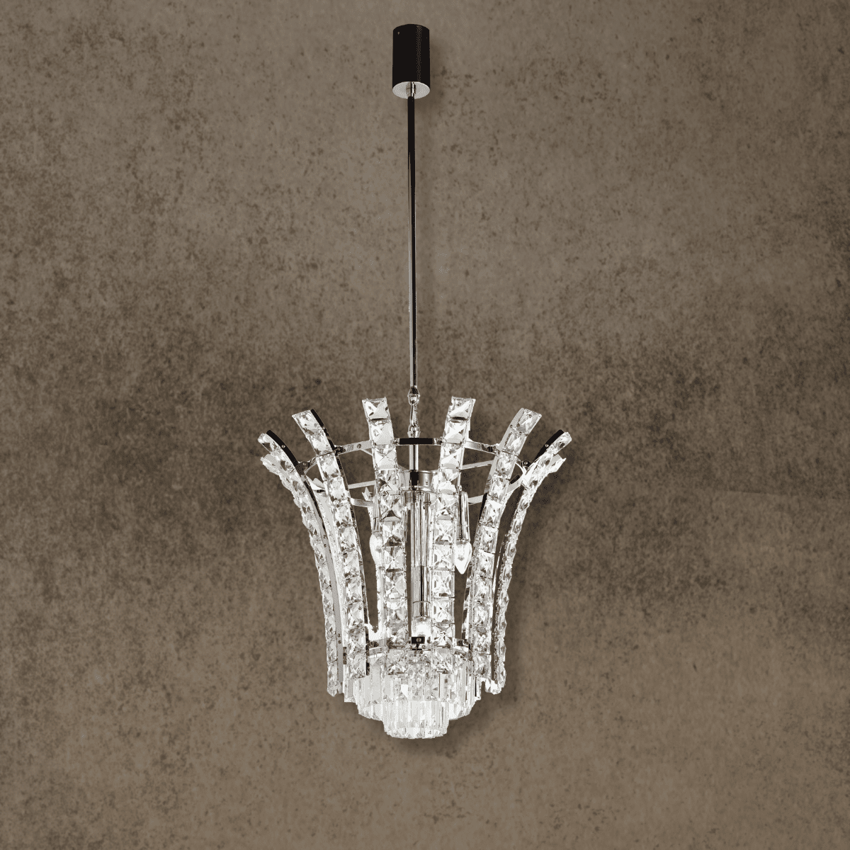 Plaza Crown crystal pendant with refined detailing for elegant kitchen island lighting