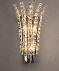 Plaza Crown Crystal Wall Sconce in polished chrome with precision-cut crystal for luxury interiors