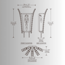 Plaza Crown Crystal Wall Sconce CAD technical drawing with front, side and top elevations and dimensions