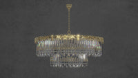 Video preview of the La Scala Crystal Conte chandelier showing its luminous gold and crystal design from the HDLS Lighting La Scala Collection.