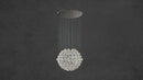 3D visualisation of alabaster chandelier showing vertical suspension and sphere cluster.