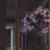 Flora Lumina crystal blossom pendant illuminated in interior space showing sparkling floral crystal branches