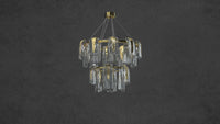 Video preview of Aurora Maestra chandelier showcasing its double-tier brass frame and artisan-formed Murano-style glass ribbons.