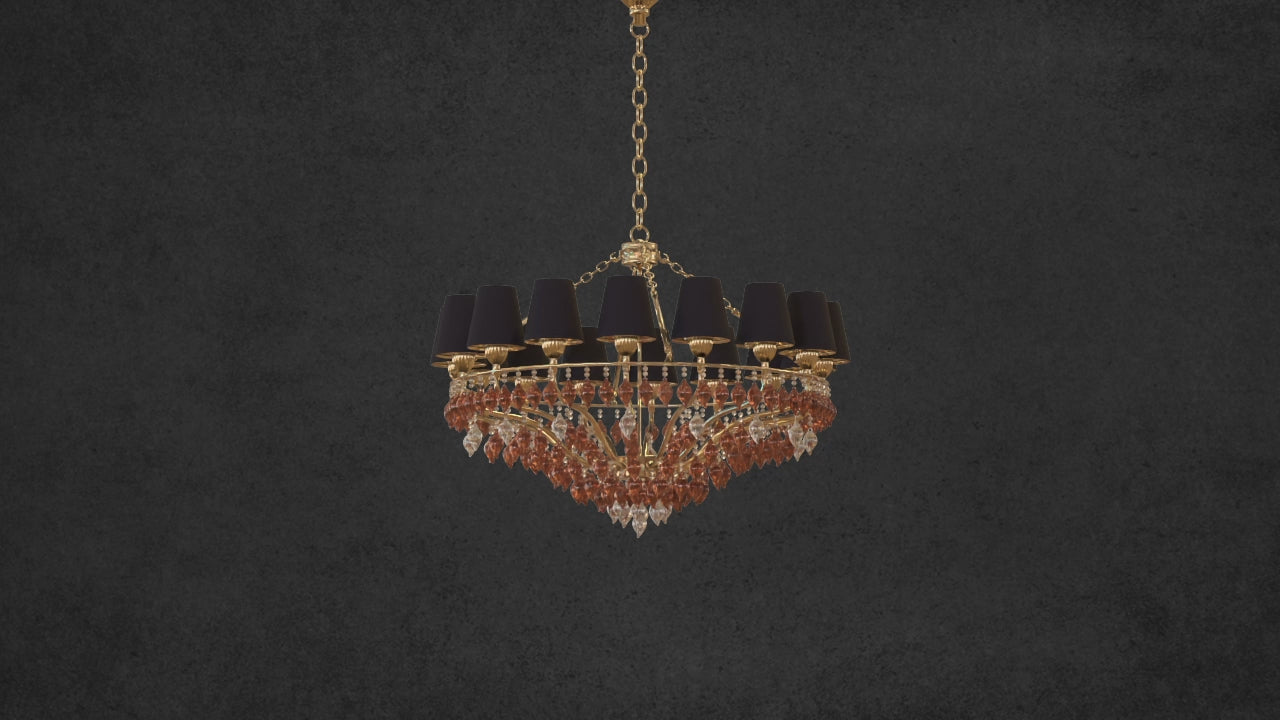 3D video of the Luce Regale chandelier with a grey background 