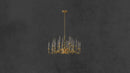 Video thumbnail of the Luce di Roma Theia chandelier showing sculptural 20-arm gold structure with illuminated crystal.