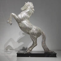 Video showing AZAR crystal stallion sculpture reflecting light across Swarovski crystal surface