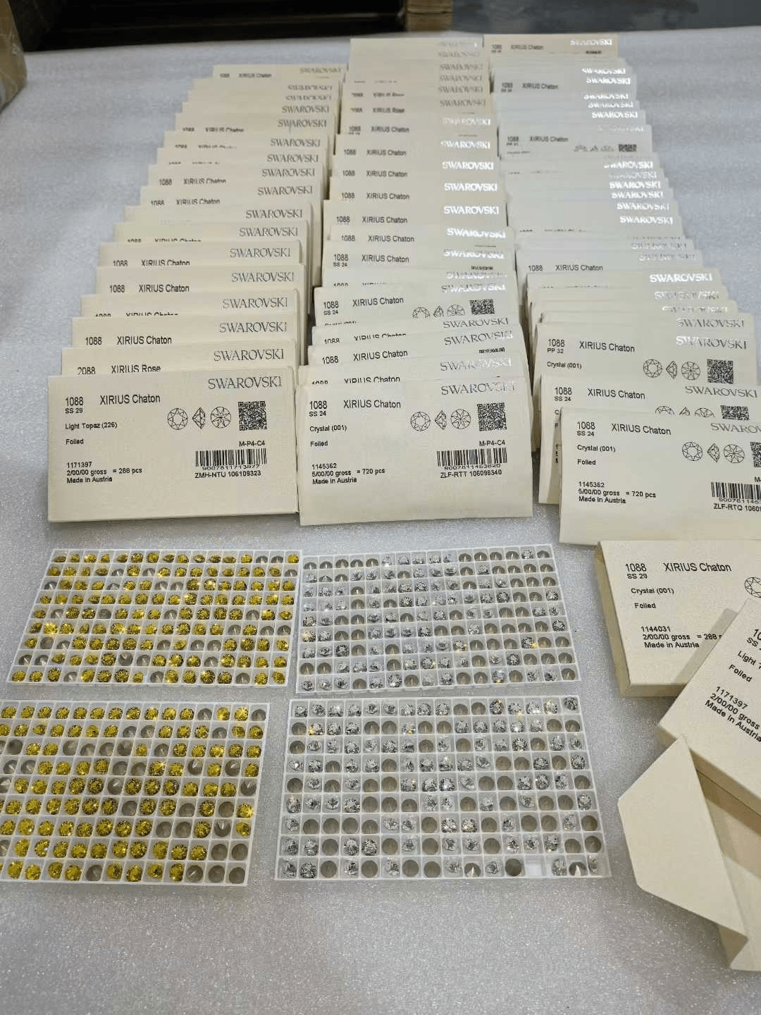 Certified Swarovski crystals used in the handcrafted Silent Bloom limited edition wall artwork.