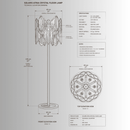 Solaris Atria crystal floor lamp CAD drawing, 170cm luxury gold floor lamp technical specification sheet