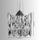 Solaris Azara circular crystal pendant showing dimensions 53cm diameter and 50cm height with adjustable drop.